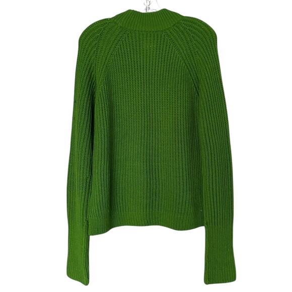 Club Monaco Oversized Shaker Stitch Sweater Green Women's XS Italian Yarn Wool - Picture 3 of 6